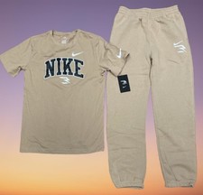 Nike Youth Boy's T-Shirt PANTS Tracksuit Tee Beige Size 18/20 XL New