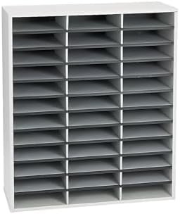 Fellowes 36 Compartment Literature Organizer Letter Size Dove Gray - Picture 1 of 3