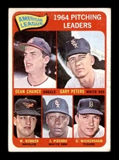 1965 Topps #9 Bunker/Chance/Peters/Pizarro AL Pitching Leaders VG X3523697
