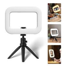 Zylomewe LED Ring Fill Light w/Stand  Mount Kit for Camera Phone Selfie Video