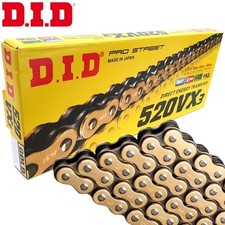 DID Kette für Suzuki RG 250 FC Gamma 1988 GJ21B X-Ring 520VX3 gold/schwarz Niet