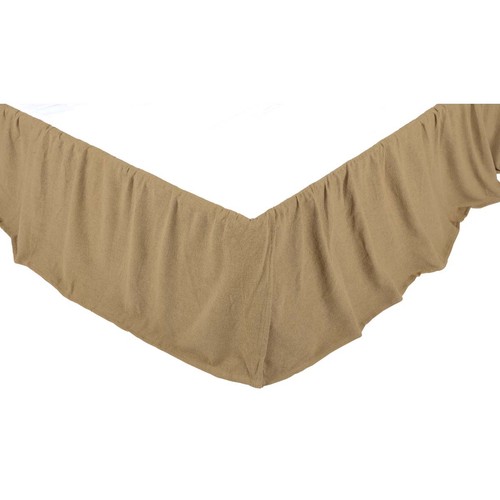 Bauernhaus Queen Bett Rock hellbraun gerafft Sackleinen natürlich Schlafzimmer Dekor VHC Marken - Bild 4 von 6