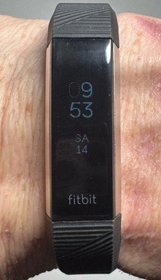 Fitbit Alta HR Heart Rate Fitness Tracker Wristband Black w/ Charger