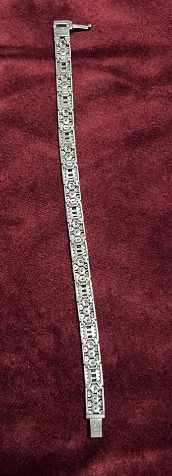 QVC - Judith Ripka Sapphire & Diamonique Art Deco Bracelet - Sz 7.25" - Image 3 of 3