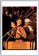 BSA Scouting Trail Boy Scouts Continental Postcard by Norman Rockwell Classico