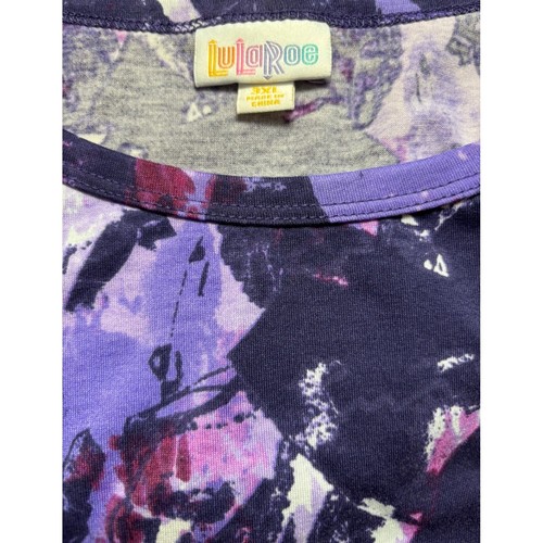 LuLaRoe Womens Dress Size 3XL Carly Purple Pink White Tie Dye Splatter Hi-Low 3X - Picture 4 of 6