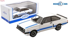 Model Car Group Ford Escort MK II R White with blue bonnet stripes 1:18
