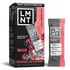 LMNT Zero Sugar Electrolyte Drink Mix - Raspberry - 10 Count - Exp 2027
