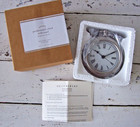 Pottery Barn 4.5" Pewter Desk/Table Top Clock+Easel~Pocket Watch Design~NEW!
