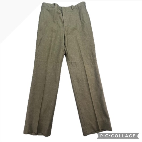 Mens Wool Serge Military Trousers Watauga 35R Green Government Uniform Pants - Picture 1 of 7