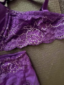 Victoria Secret Bra Set NWT 36DD Bra And Large Panty Purple