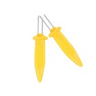  5 stücke edelstahl mais form griff gabel grill anti-verbrühung gabel fleisch