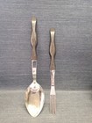 CUTCO 3 Prong 11" Carving Fork 1726 & Serving Spoon 17 KG Brown Swirl Handle