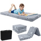 Glow Star Pattern Foldable Floor Mattress for Kids, Trifold Nap Mat for Toddl...
