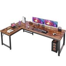 Huuger 63 Inch L Shaped Desk with 0.95 Inch Thicker Desktop, Reversible Compu...