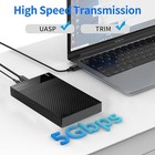 Externe Festplattengehäuse 2,5 Zoll USB 3.0 SATA Gehäuse für SSD und HDDs, UASP