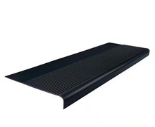Light Duty Ribbed Design Black 12-1/4 In. X 36 In Rubber Square Nose Stair Tread