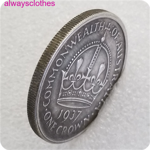 Antica Moneta Commemorativa Dollaro Argento 1937 Australiano Collezione - Foto 3 di 4