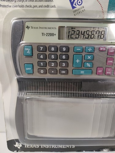 Texas Instruments TI-2200+ Black 8-Digits LCD Handheld Calculator with Cover New - Picture 3 of 9