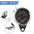 13K RPM Shift Tachometer Motorcycle Housing DC 12V Glass Top Stainless Steel