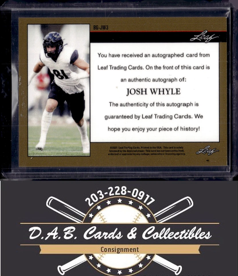 2021 Leaf Memories - 1992 Bronze Josh Whyle Auto #/99 Cincinnati K02 - Image 2 of 2