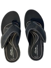 Clarks Cloudsteppers Glide Post Thong Sandals Women  s Size 8 M Black Hardly Worn