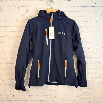 Clique JetBlue Softshell Hooded Jacket Navy Blue Full Zip Womens