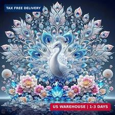 Diamond Art Kits for Adults, Peacock Diamond Painting Kits for Adults, 5D DIY Ro