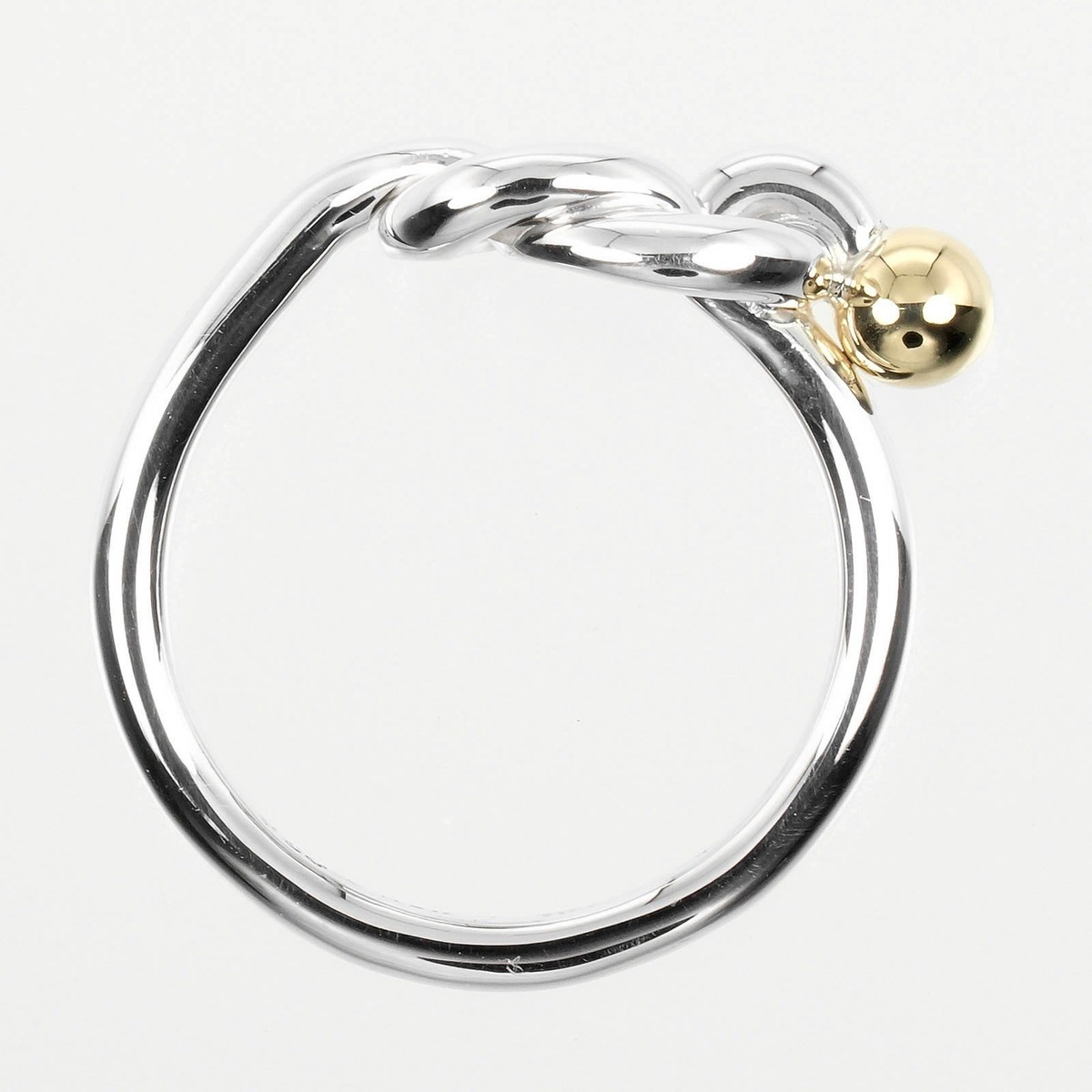 TIFFANY&Co. Love knot Ring Silver925/K18 yellow gold #5.4(US