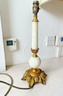 Ormolu Marble Victorian Brass Lamp Vine Leaf Base Gold Spain Navarro SL Bilbao