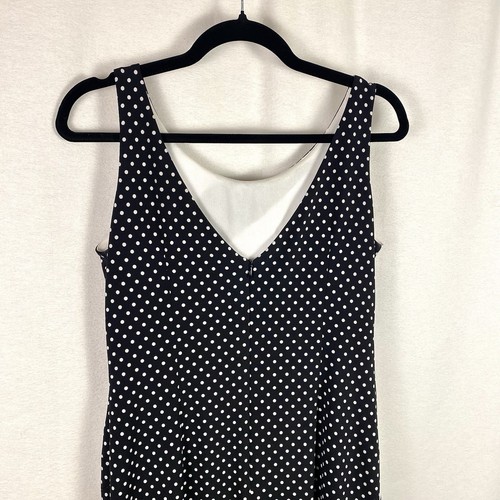 Joseph Ribkoff Polka Dot Sleeveless Midi Sheath Dress Lined Black White Size 8 - Picture 4 of 7