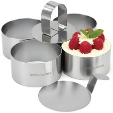 Cake Rings Cooking Moulding Dessert Presentation Rings Set of 4 Chef Rings 6cm