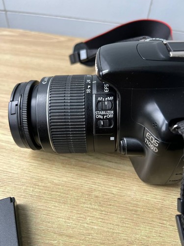 Canon EOS 1100D 12MP Black Digital SLR Camera + Lens, Case, Battery - Picture 4 of 20