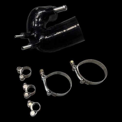 Fiat Abarth, 500, 595, 695 TJet Black Turbo Silicone Intake Hose Pipe w. Clamps - Picture 6 of 10