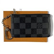 Louis Vuitton Damier Graphite Key Pouch Coin Card Holder w/ Chain  Pre-Owned 