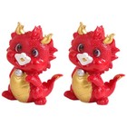  2 Pcs Dragon Figurines Figures Desktop Statues Decor Chinese New Year