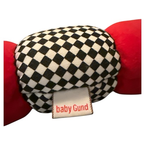 Vintage Baby Gund Tinkle Crinkle Rattle Squeak Worm Plush Red Black White 5706 - Picture 7 of 9
