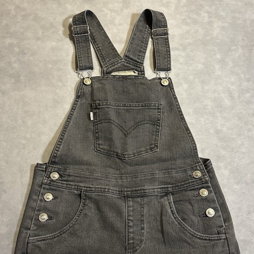 Vintage Levis SilverTab Overalls Girls 12 Black Denim Y2K Outdoor - Picture 5 of 12