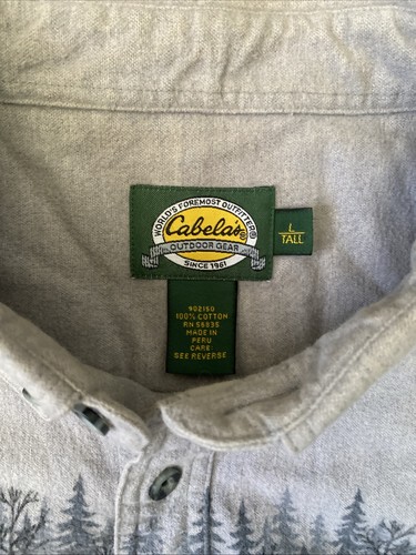 cabelas deerskin soft chamois Long Sleeve Button Shirts Size Large Tall - Picture 4 of 5