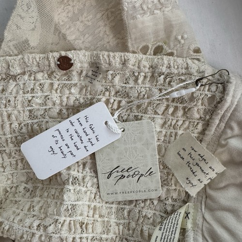 Free People FP Lace Bandeau Top Cropped Ivory Strapless One Raya Large Or XLarge - Picture 6 of 13