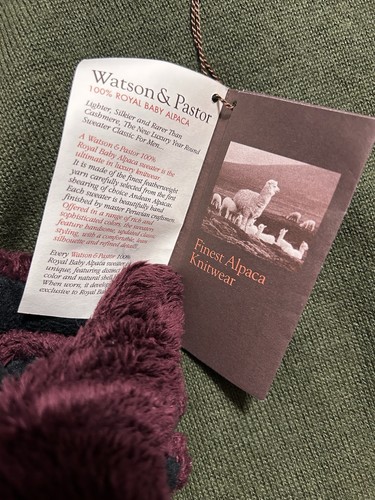 Suéter Watson & Pastor Hombre Grande Bebé Verde Alpaca NUEVO (H3) - Imagen 3 de 5