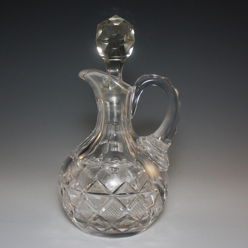 AMERICAN BRILLIANT CUT GLASS STRAWBERRY DIAMOND CRUET