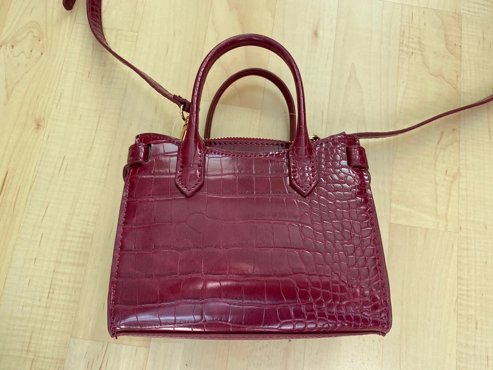 Tolle C&A Handtasche rot Neu Tasche klein Schlangenlederoptik - Bild 3 von 3