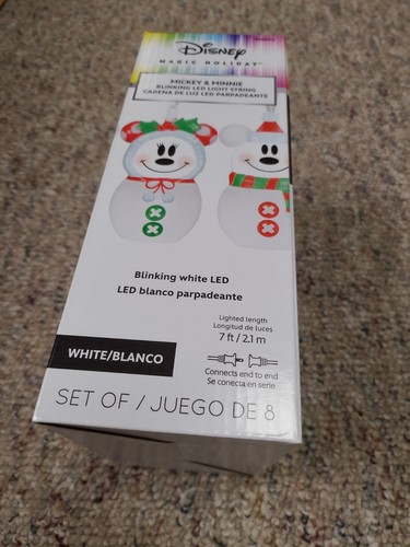 Disney Mickey & Minnie MultiFunction White LED Christmas String Lights NEW NIB  - Picture 4 of 6