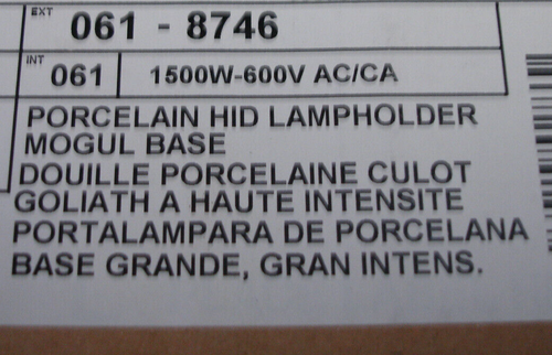 Leviton 061-8746 Porcelain Hid Lamp Holder Mogul Base - Picture 5 of 6