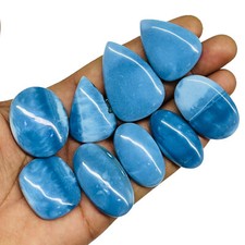 12 Pcs Natural Blue Opal 30-41mm Loose Cabochon Gemstones Wholesale Lot