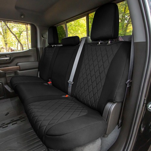Neoprene Rear Waterproof Custom Fit Seat Covers for 2019-2022 Chevy Silverado - Picture 11 of 21