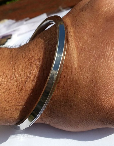 Tradizionale Punjabi Kara Acciaio Inox Splendido Un Bordo Sikh Kada Kakar KA1 - Foto 10 di 10