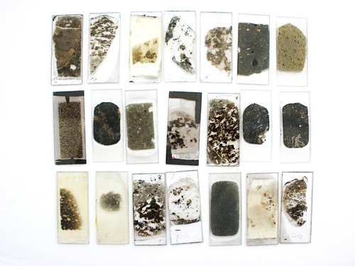 21 Vintage Petrology Microscope Slides. Small Size.