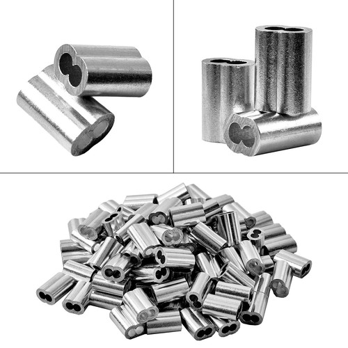 1/8" (3Mm) Aluminum Crimping Loop Sleeve for Wire Rope, Cable Ferrule (100Pcs) - Picture 5 of 8